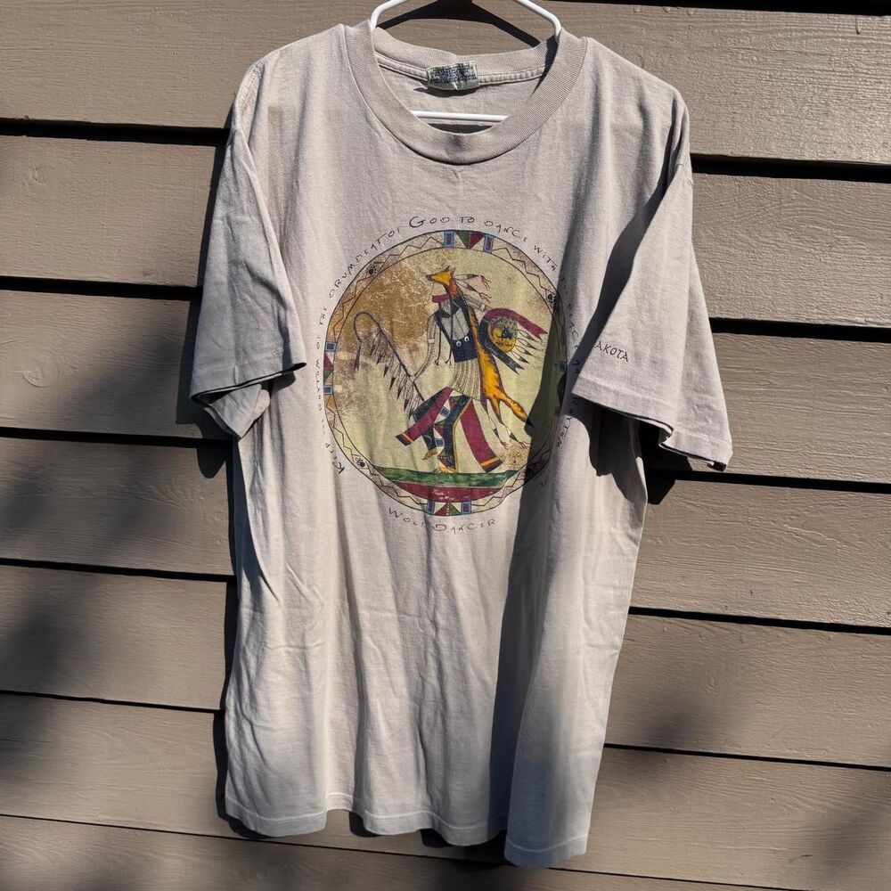 Native Men's White and Grey T-shirt